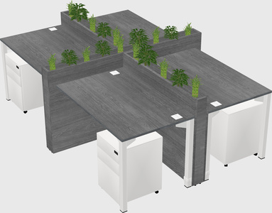 Rectangular shared desk