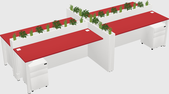 Rectangular shared desk