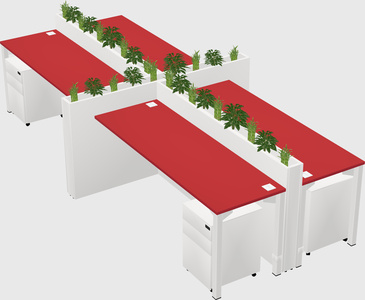 Rectangular shared desk
