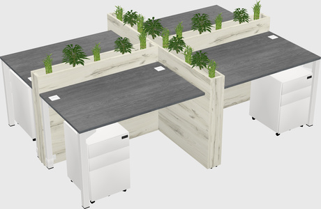Rectangular shared desk