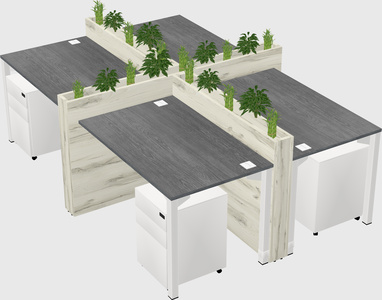 Rectangular shared desk