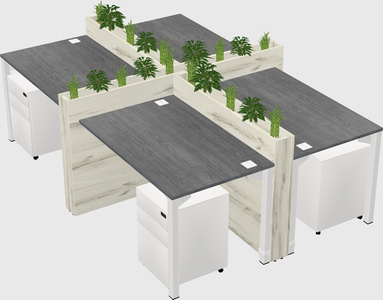 Rectangular shared desk