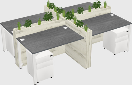 Rectangular shared desk