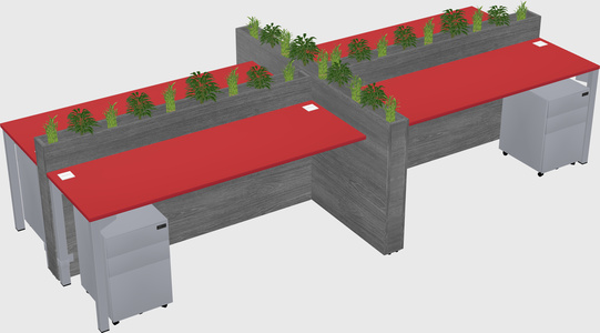 Rectangular shared desk
