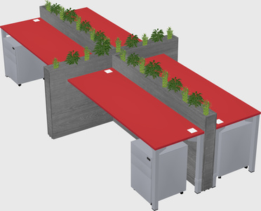 Rectangular shared desk