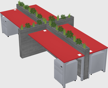 Rectangular shared desk