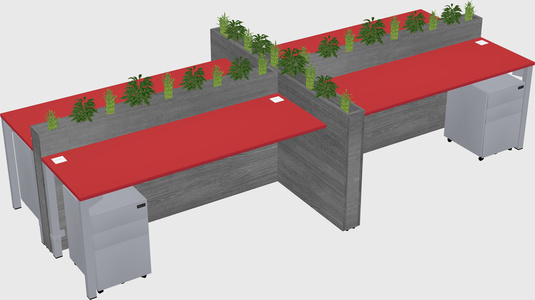 Rectangular shared desk