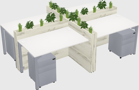 Rectangular shared desk