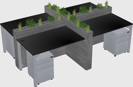 Rectangular shared desk