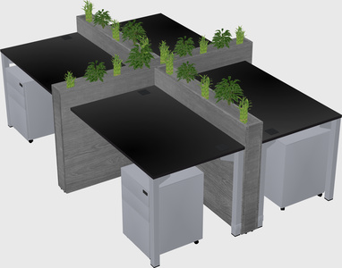 Rectangular shared desk