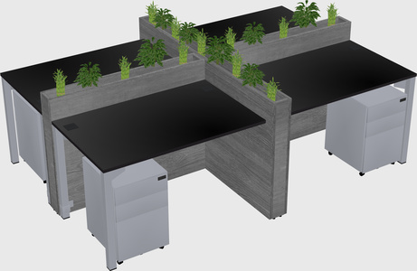 Rectangular shared desk