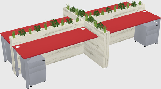 Rectangular shared desk
