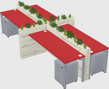 Rectangular shared desk