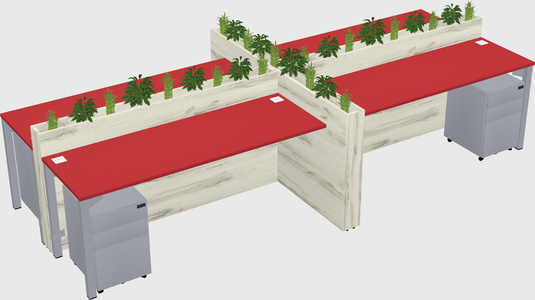 Rectangular shared desk
