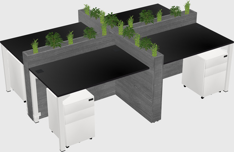 Rectangular shared desk