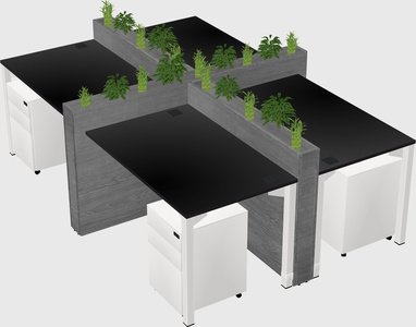 Rectangular shared desk