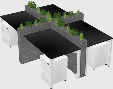 Rectangular shared desk
