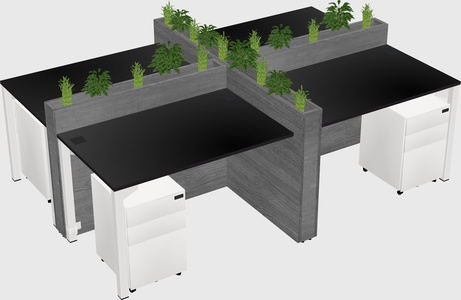 Rectangular shared desk