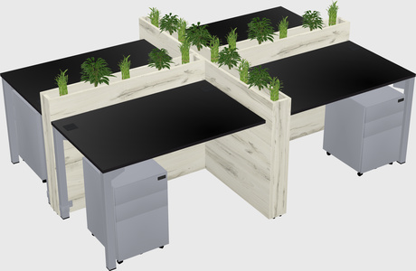 Rectangular shared desk