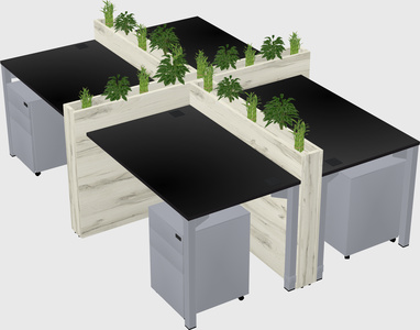 Rectangular shared desk