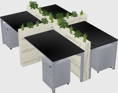 Rectangular shared desk