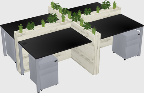 Rectangular shared desk