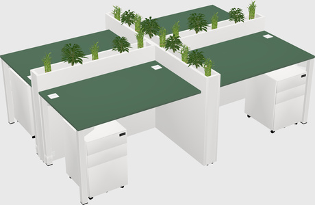 Rectangular shared desk