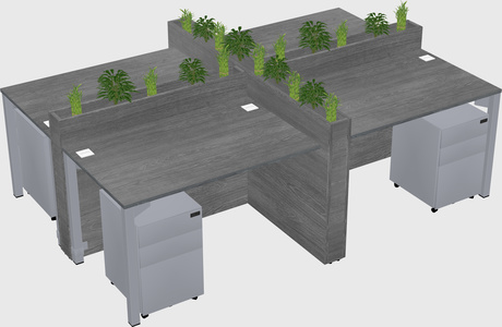 Rectangular shared desk