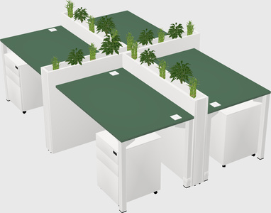 Rectangular shared desk