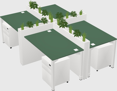 Rectangular shared desk