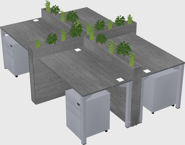 Rectangular shared desk