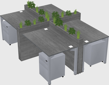 Rectangular shared desk