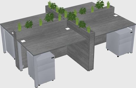 Rectangular shared desk