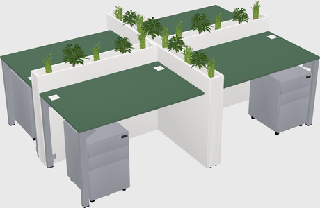 Rectangular shared desk