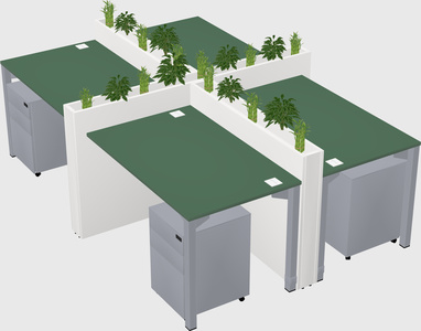 Rectangular shared desk