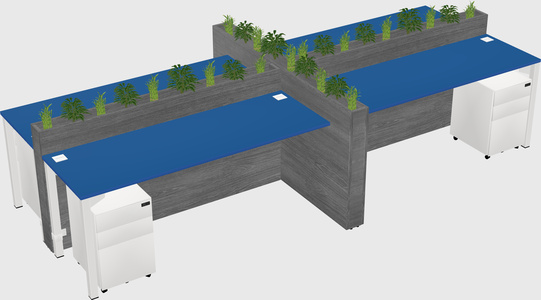 Rectangular shared desk