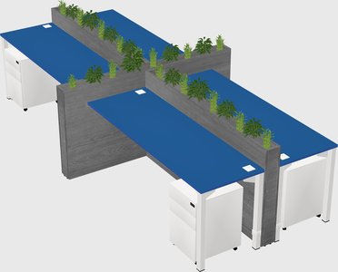 Rectangular shared desk