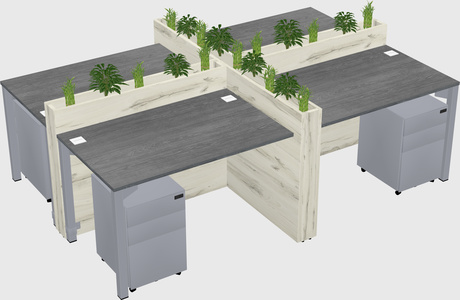 Rectangular shared desk