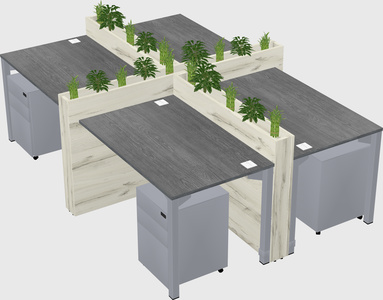 Rectangular shared desk