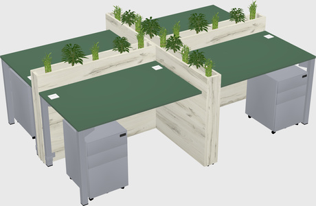 Rectangular shared desk