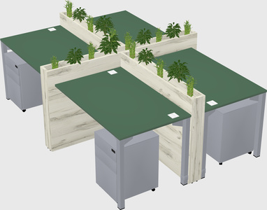 Rectangular shared desk