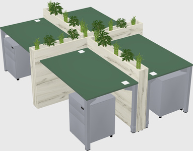 Rectangular shared desk
