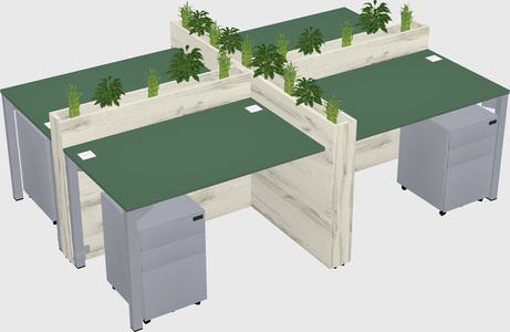Rectangular shared desk