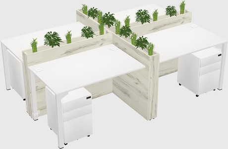 Rectangular shared desk