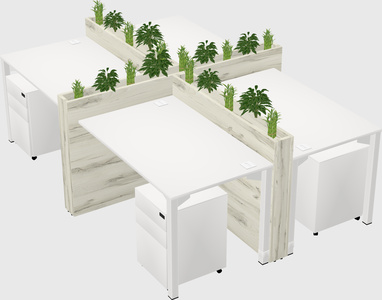 Rectangular shared desk