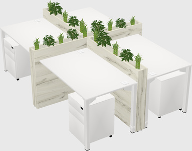 Rectangular shared desk