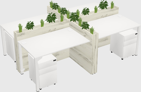 Rectangular shared desk