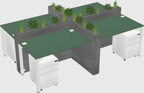 Rectangular shared desk
