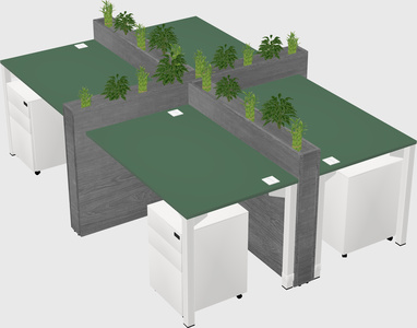 Rectangular shared desk
