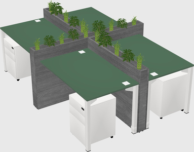 Rectangular shared desk